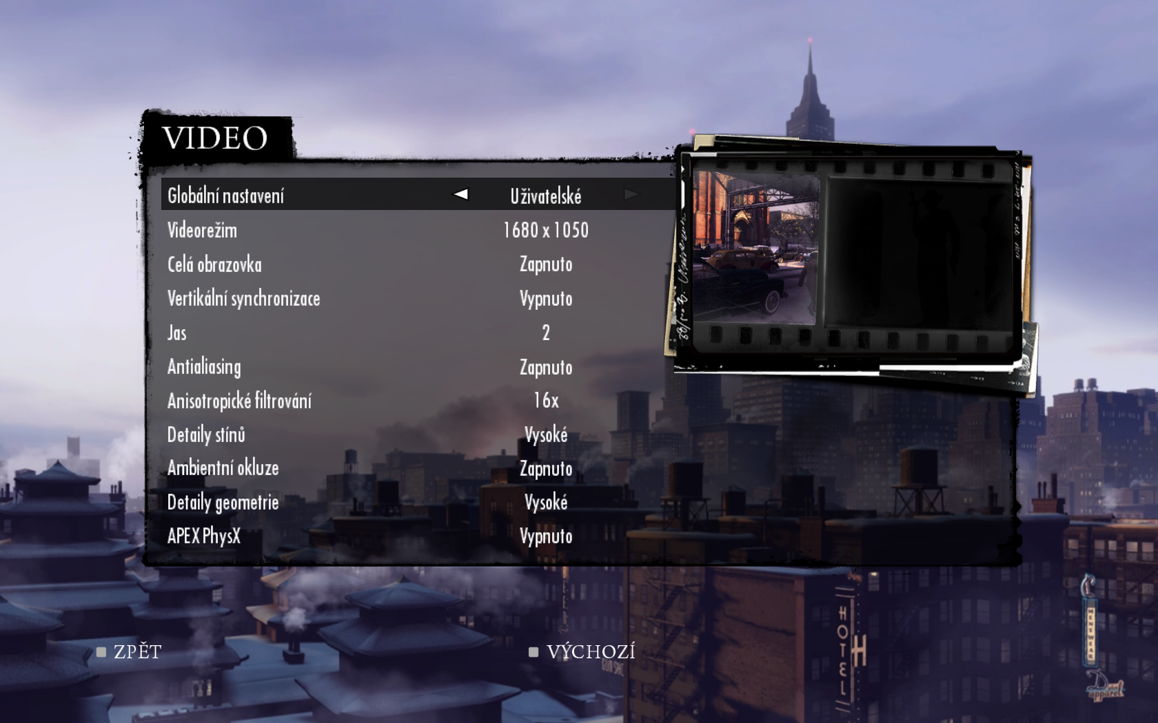Graphics options